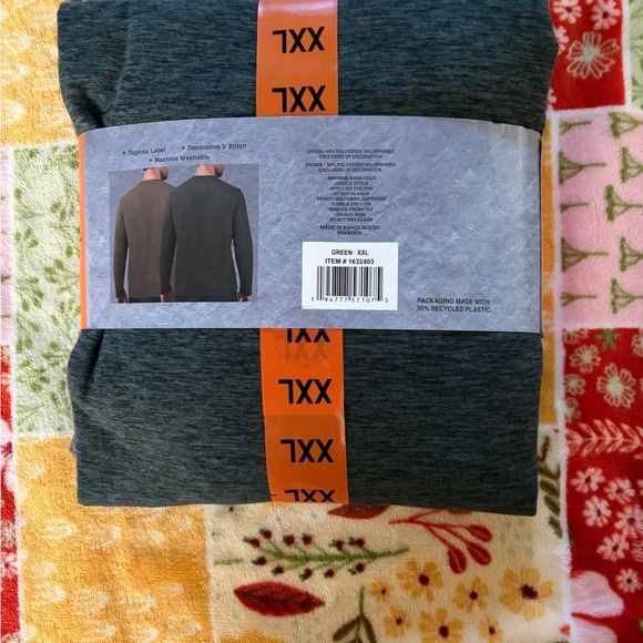 Rugged Elements Men's 2 Pack Sueded Long Sleeve Crew Tee Shirts Green,Brown/)XXL - Picture 4 of 5